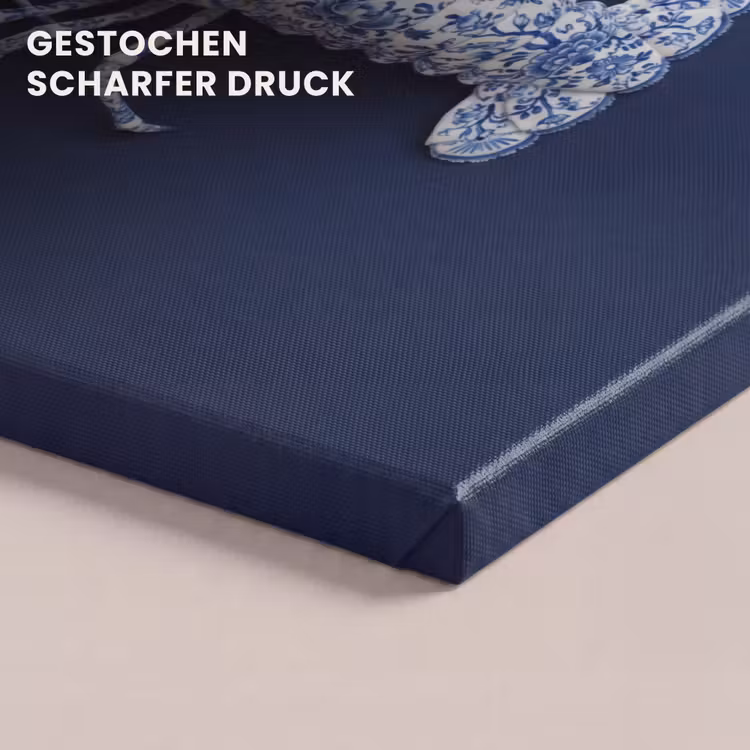 Kreeft - Porselein - Delfts - Blauw canvas 2cm klein -closeup_print_DE