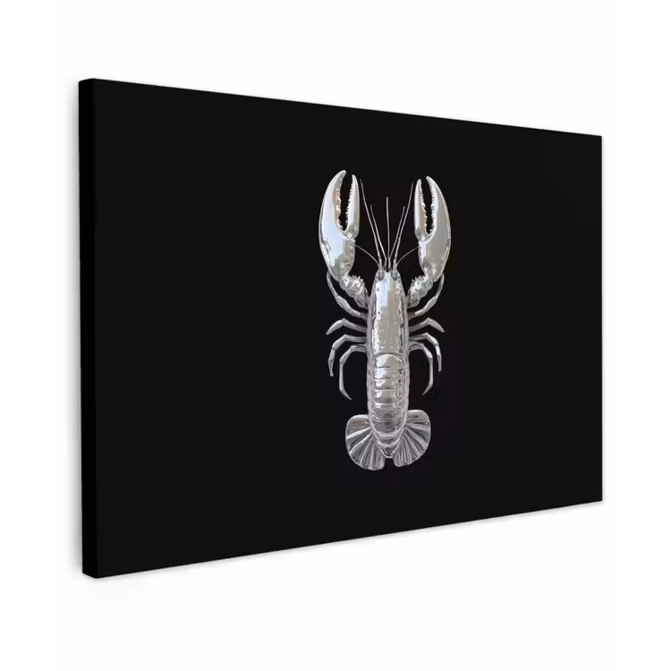 Kreeft - Zilver - Metallic - Luxe canvas 2cm klein -z3d
