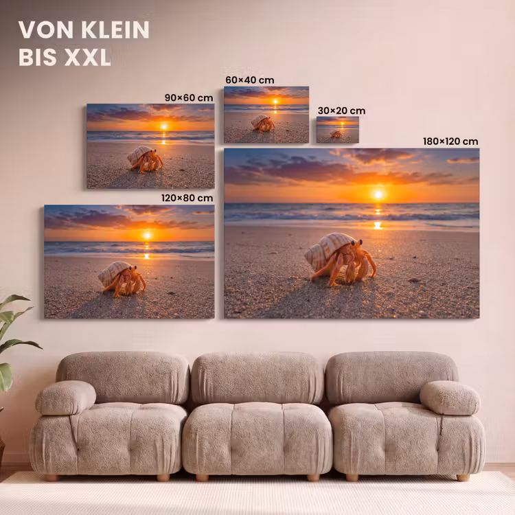 Kreeft - Strand - Natuur - Zonsondergang - Oranje canvas 2cm klein -Xsfeer8_DE