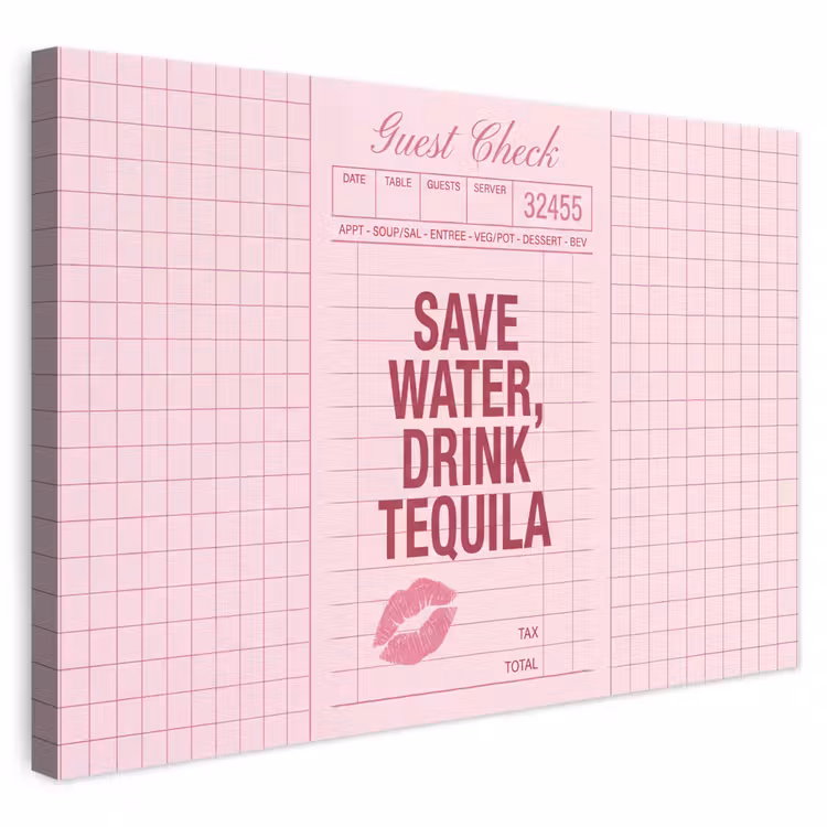 Humor - Drank - Tekst - Roze canvas 2cm klein -3d