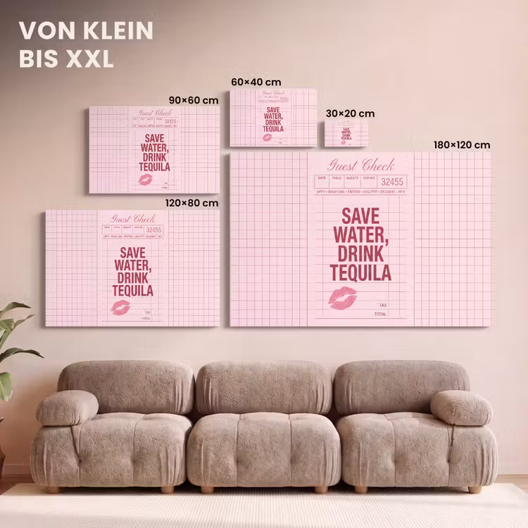 Humor - Drank - Tekst - Roze canvas 2cm klein -Xsfeer8_DE