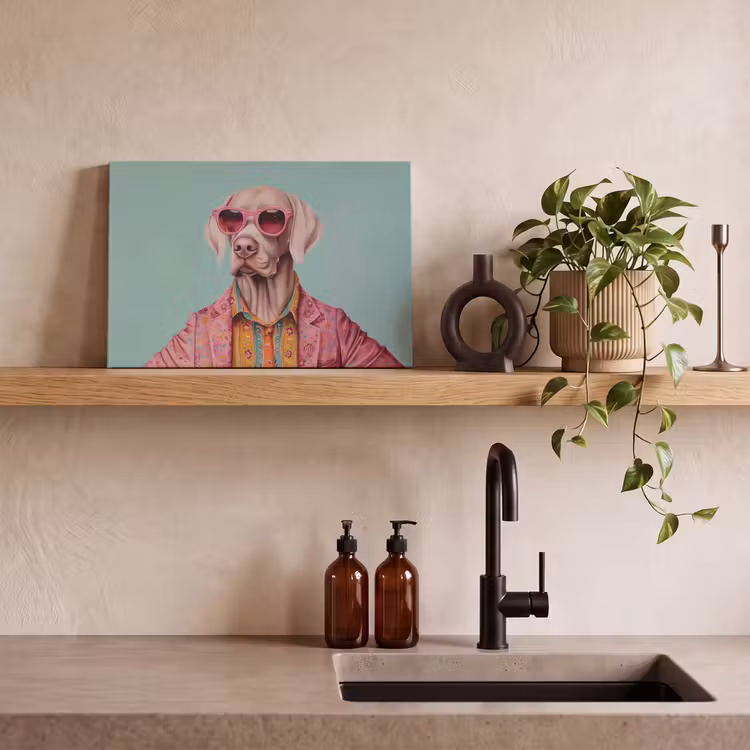 Hond - Overhemd - Bloemen - Bril canvas 2cm klein -closeup_print_DE