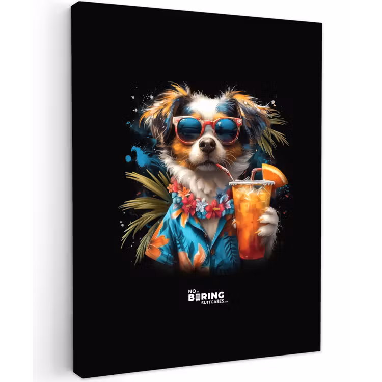 Hond in tropische sferen canvas 2cm klein -z3d