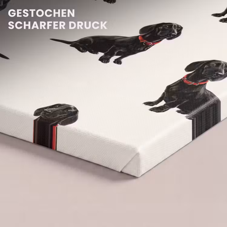 Hond - Patroon - Zwart canvas 2cm klein 34 -closeup_print_DE
