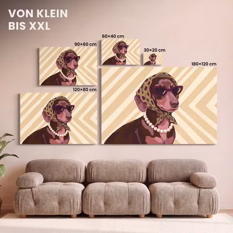 Hond - Zonnebril - Hoofddoek - Dieren - Modern canvas 2cm klein -Xsfeer8_DE
