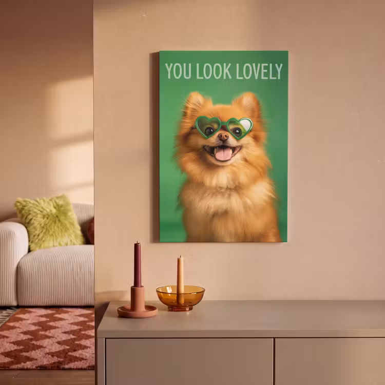 Hond - Zonnebril - Valentijn - Love canvas 2cm klein -sfeer1
