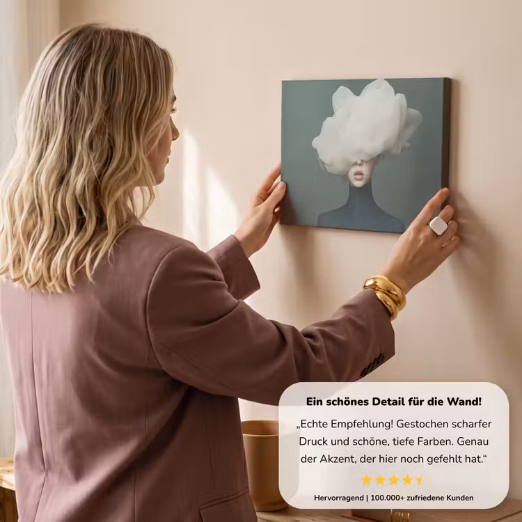Hoed - Vrouw - Beige canvas 2cm klein -sfeer3