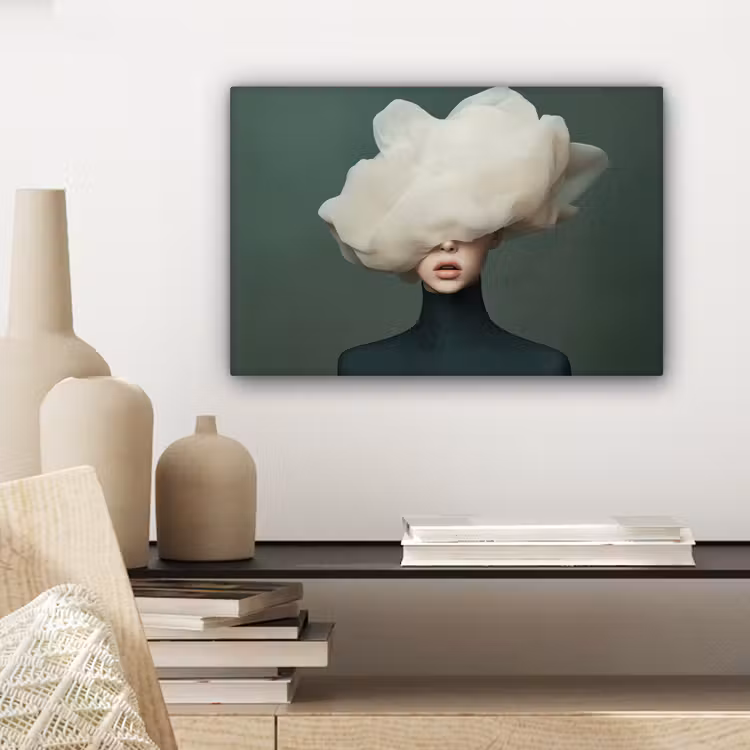 Hoed - Vrouw - Beige canvas 2cm klein -closeup_print_DE