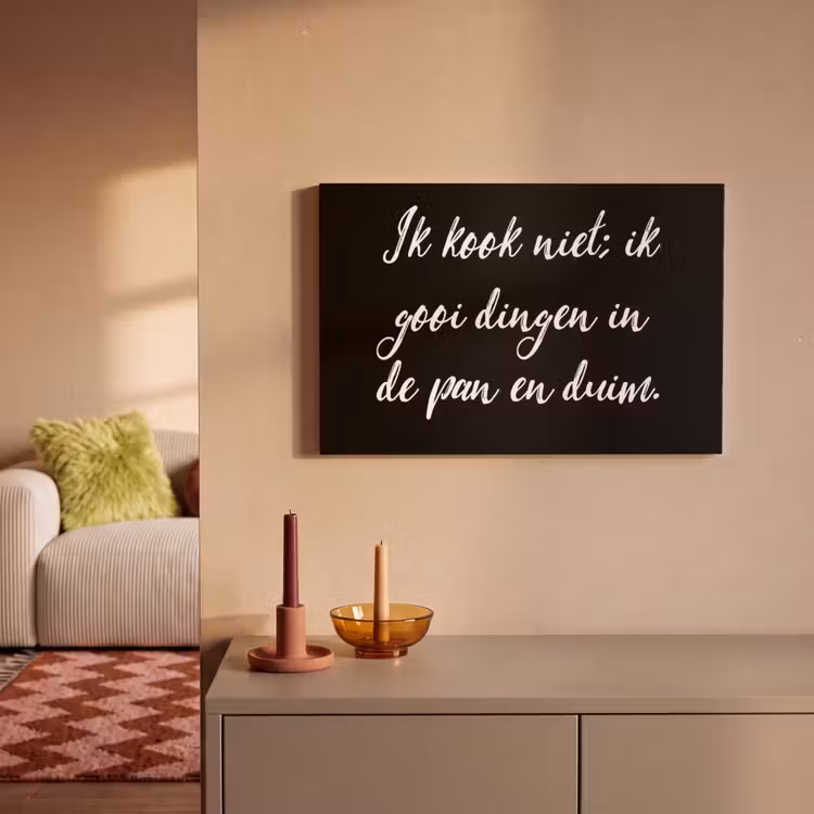 Ik kook niet - Spreuken - Koken - Humor - Quotes canvas 2cm klein -sfeer1