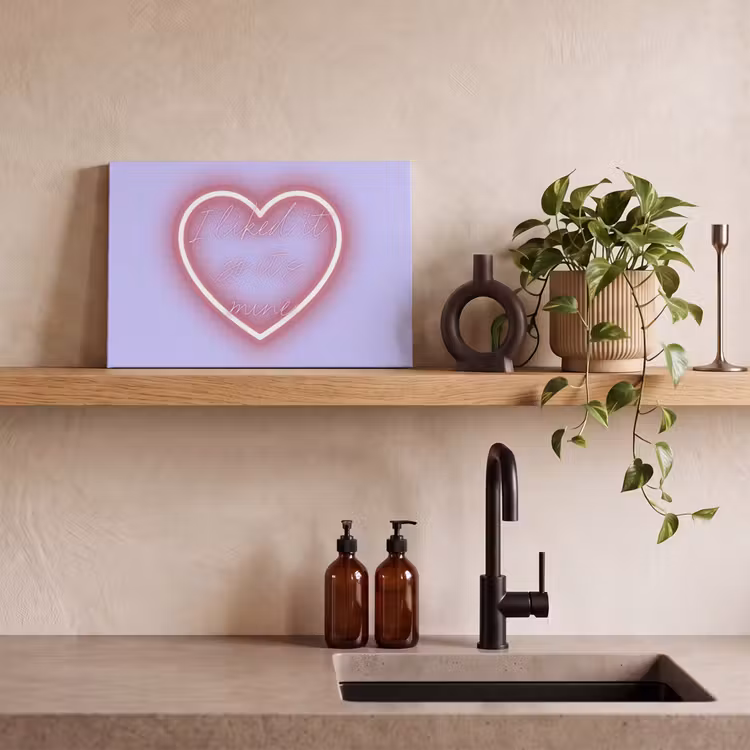 I liked it so it's mine - Neon hart - Paars canvas 2cm klein -sfeer3