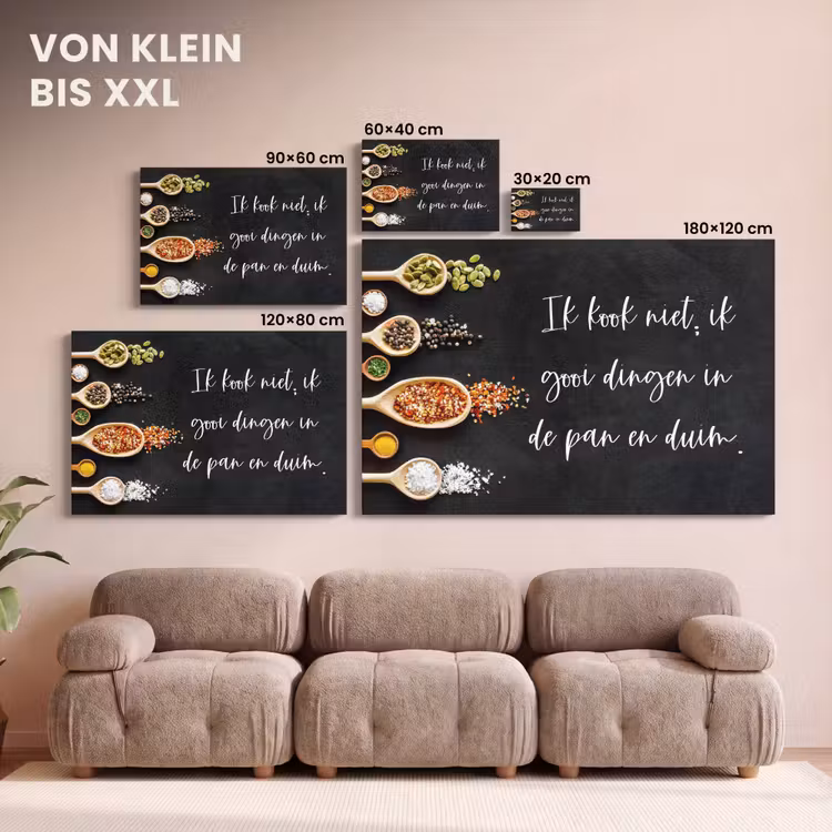 Ik gooi dingen in de pan en duim - Keuken - Quotes - Spreuken - Humor canvas 2cm klein -Xsfeer8_DE
