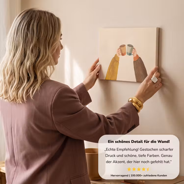 Illustratie - Mokken - Proosten - Bruin canvas 2cm klein -sfeer3