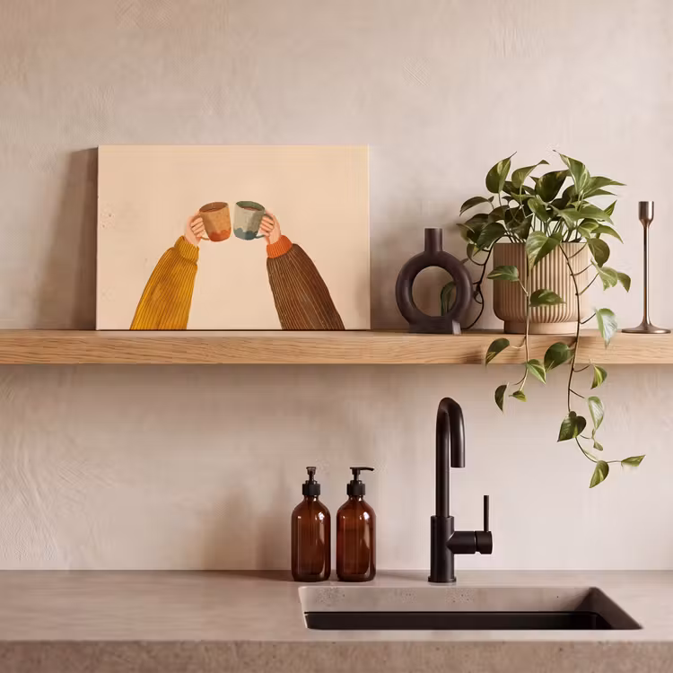 Illustratie - Mokken - Proosten - Bruin canvas 2cm klein -closeup_print_DE