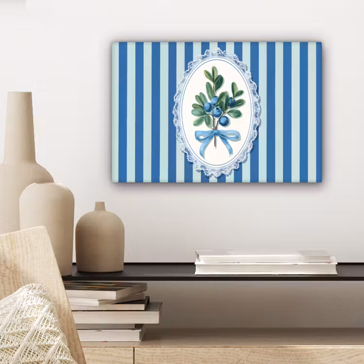 Illustratie - Bessen - Blauw - Strepen canvas 2cm klein -closeup_print_DE