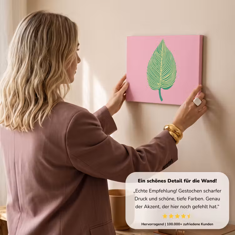 Illustratie - Blad - Minimalistisch - Groen canvas 2cm klein -sfeer3