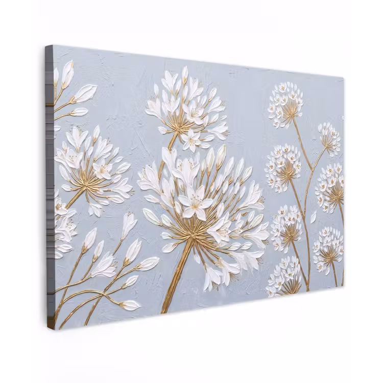 Illustratie - Bloemen - Blauw canvas 2cm klein -z3d