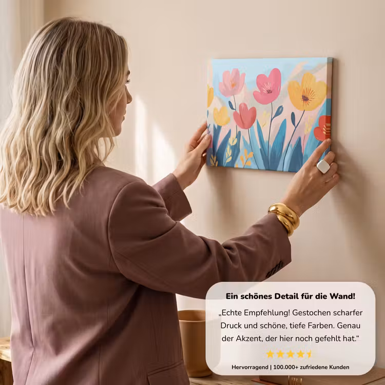 Illustratie - Bloemen - Kleurrijk canvas 2cm klein -sfeer3