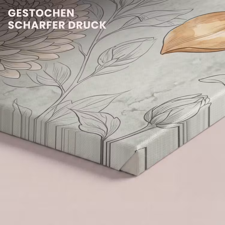 Illustratie - Bloemen - Groen canvas 2cm klein -uniquesellingpoint_afwerking-onlywow_DE