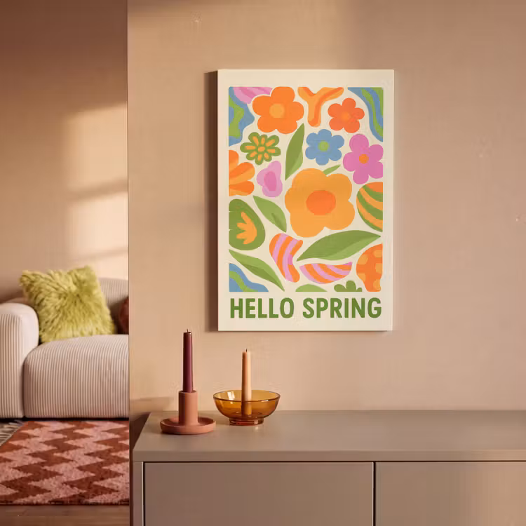 Illustratie - Bloemen - Quote - Kleurrijk canvas 2cm klein -sfeer1