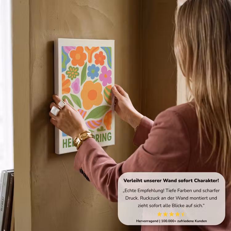 Illustratie - Bloemen - Quote - Kleurrijk canvas 2cm klein -sfeer3