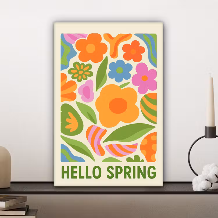 Illustratie - Bloemen - Quote - Kleurrijk canvas 2cm klein -sfeer6