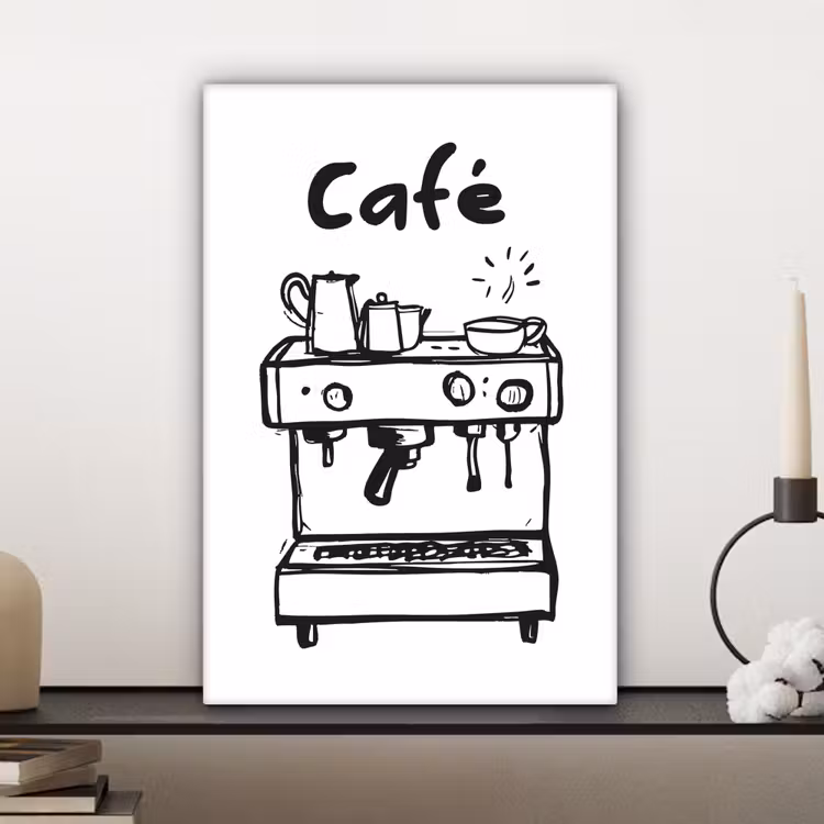Illustratie - Café - Koffiemachine - Kopjes canvas 2cm klein -atmosphere_sfeer3_global