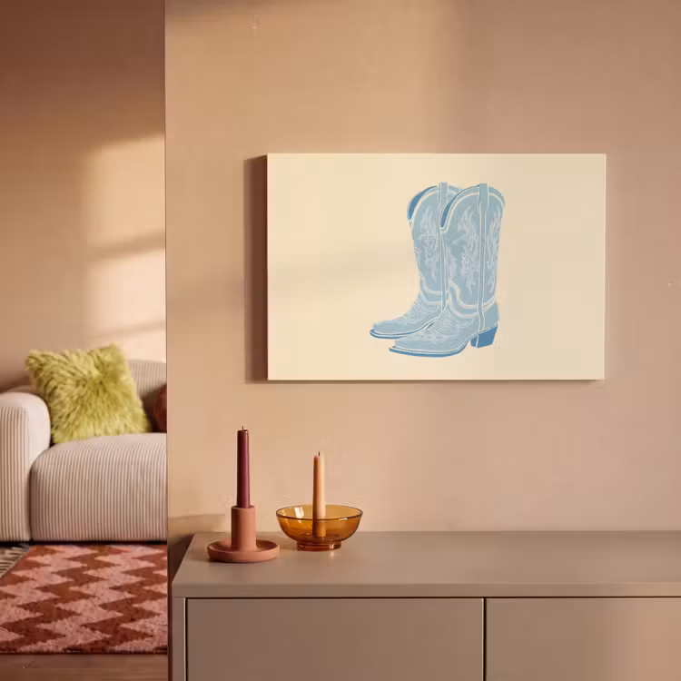 Illustratie - Cowboylaarzen - Patroon canvas 2cm klein -sfeer1