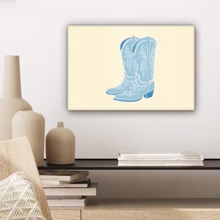Illustratie - Cowboylaarzen - Patroon canvas 2cm klein -closeup_print_DE