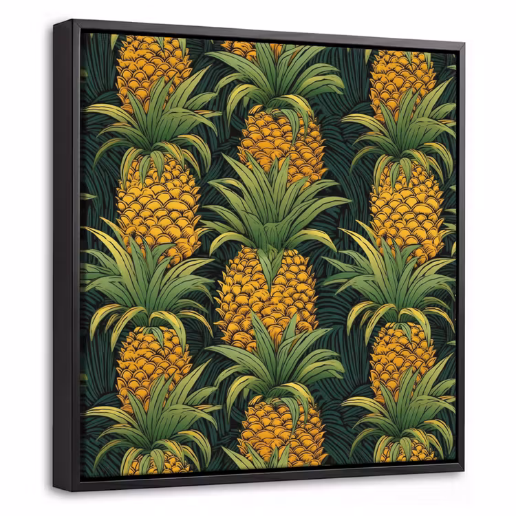 Illustratie - Patroon - Ananas Canvas met baklijst klein 1124 -threedimensional_3d_global