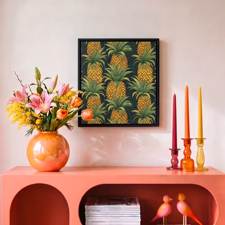 Illustratie - Patroon - Ananas Canvas met baklijst klein 1124 -atmosphere_sfeer3_global