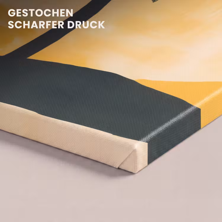 Illustratie - Palmboom - Zon - Heuvels canvas 2cm klein -uniquesellingpoint_afwerking-onlywow_DE