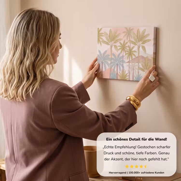 Illustratie - Palmbomen - Kleurrijk canvas 2cm klein -sfeer3