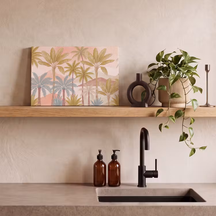 Illustratie - Palmbomen - Kleurrijk canvas 2cm klein -sfeer6