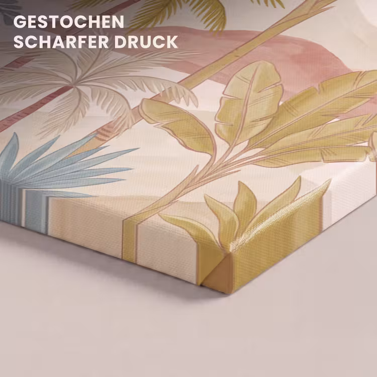 Illustratie - Palmbomen - Kleurrijk canvas 2cm klein -uniquesellingpoint_afwerking-onlywow_DE