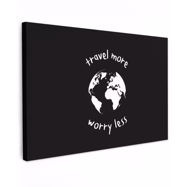 Illustratie - Zwart - Planeet - Quote canvas 2cm klein -z3d