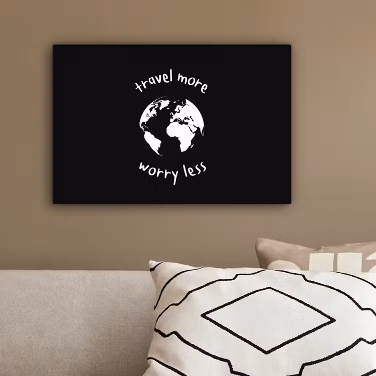 Illustratie - Zwart - Planeet - Quote canvas 2cm klein -sfeer3