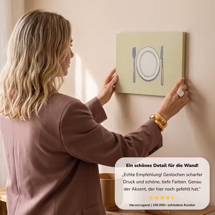 Illustratie - Bord - Bestek - Beige canvas 2cm klein -sfeer3