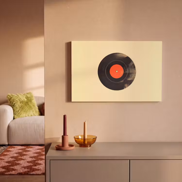 Illustratie - Vinylplaat - Beige - Vintage canvas 2cm klein -sfeer1