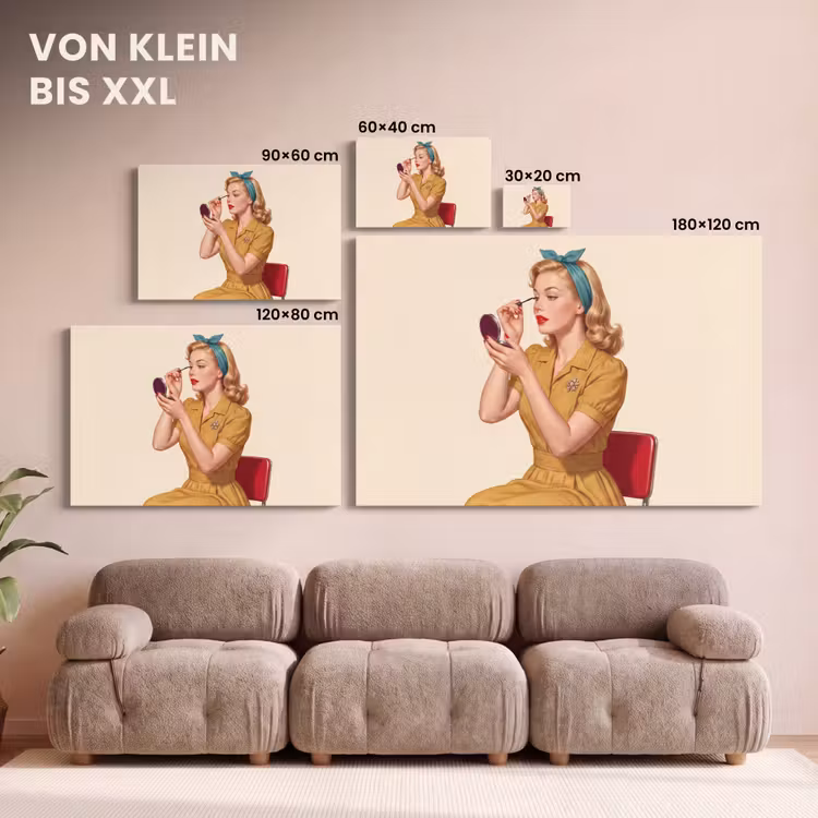 Illustratie - Mascara - Vrouw - Geel canvas 2cm klein -Xsfeer8_DE