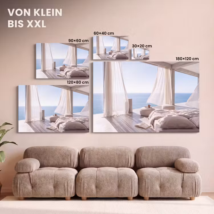 Interieur - Zeezicht - Modern - Rust - Beige canvas 2cm klein -Xsfeer8_DE
