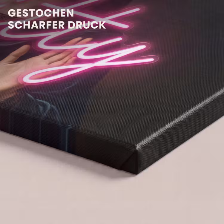 Ironisch - Tekst - Neon canvas 2cm klein -closeup_print_DE