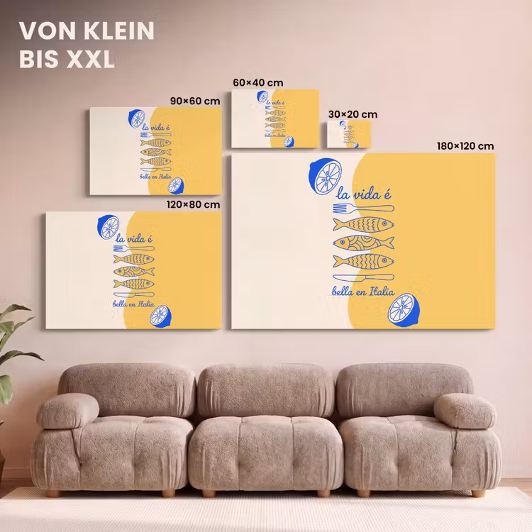 Italië - Eten - Citroen - Vis - Grafisch canvas 2cm klein -Xsfeer8_DE