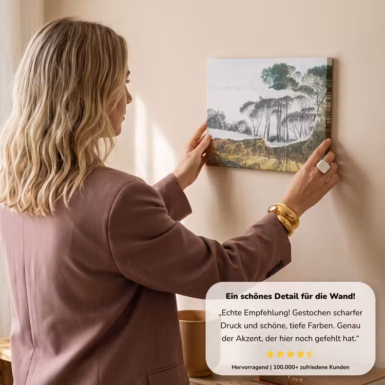 Italiaans landschap parasoldennen - Kunst - Hendrik Voogd - Schilderij - Zwart wit - Oude meesters canvas 2cm klein -Xsfeer7_DE