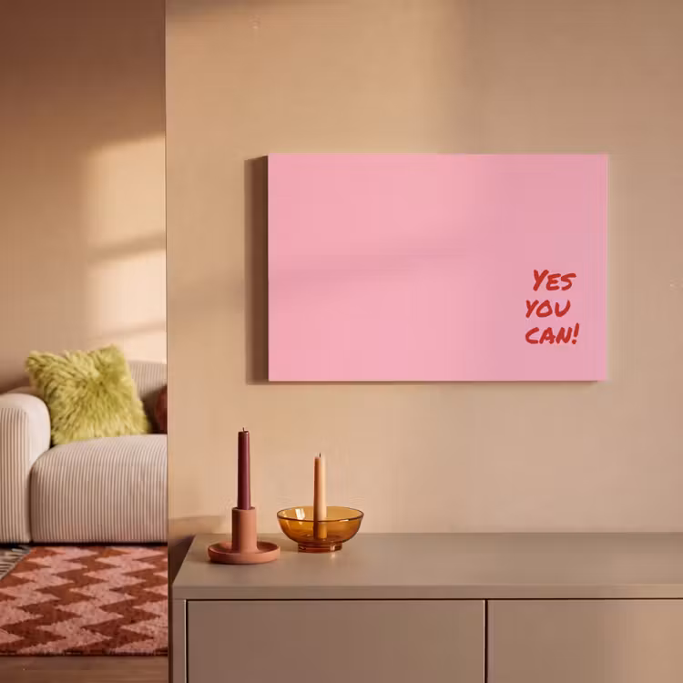 Yes you can do it - Rood - Roze canvas 2cm klein -sfeer1