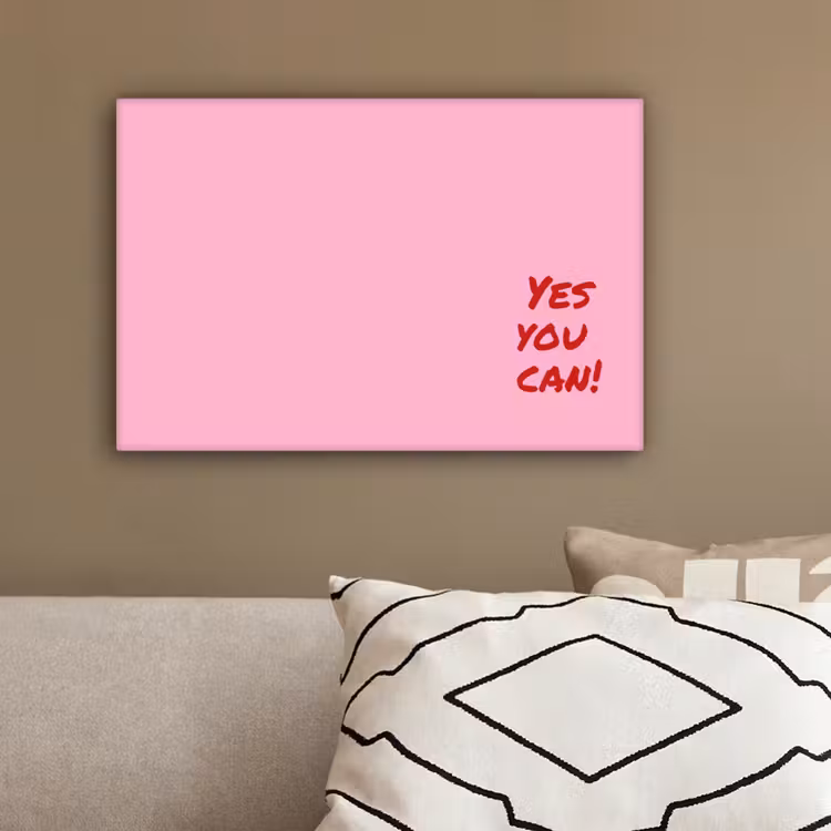 Yes you can do it - Rood - Roze canvas 2cm klein -sfeer6