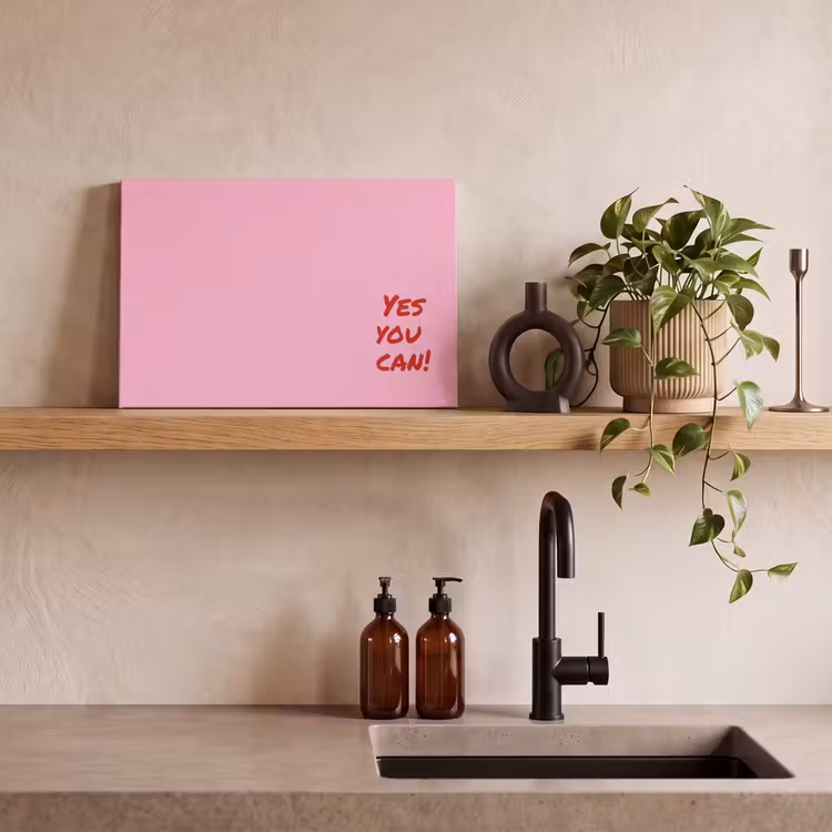 Yes you can do it - Rood - Roze canvas 2cm klein -closeup_print_DE