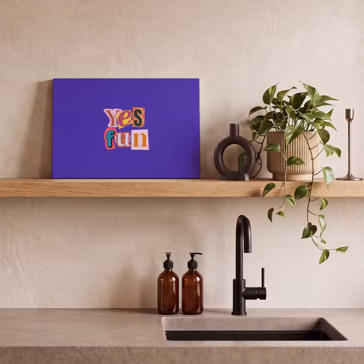 Yes fun - Kleurrijk - Collage-stijl canvas 2cm klein -sfeer3
