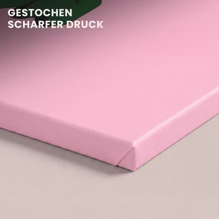 Yes fun - Groen - Roze canvas 2cm klein -closeup_print_DE