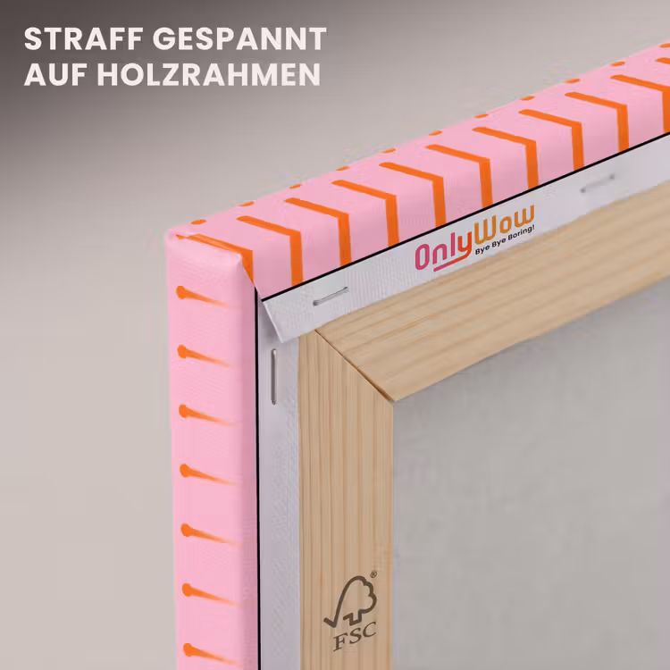 Yes fun - Groen - Roze - Stippen canvas 2cm klein -uniquesellingpoint_afwerking-onlywow_DE
