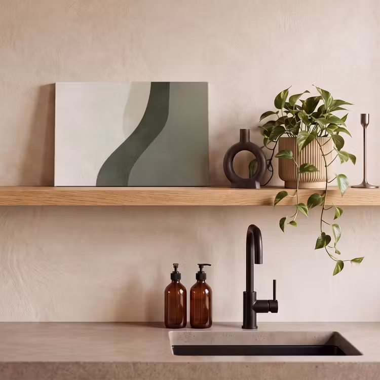Japandi - Groen - Abstract - Modern canvas 2cm klein -closeup_print_DE